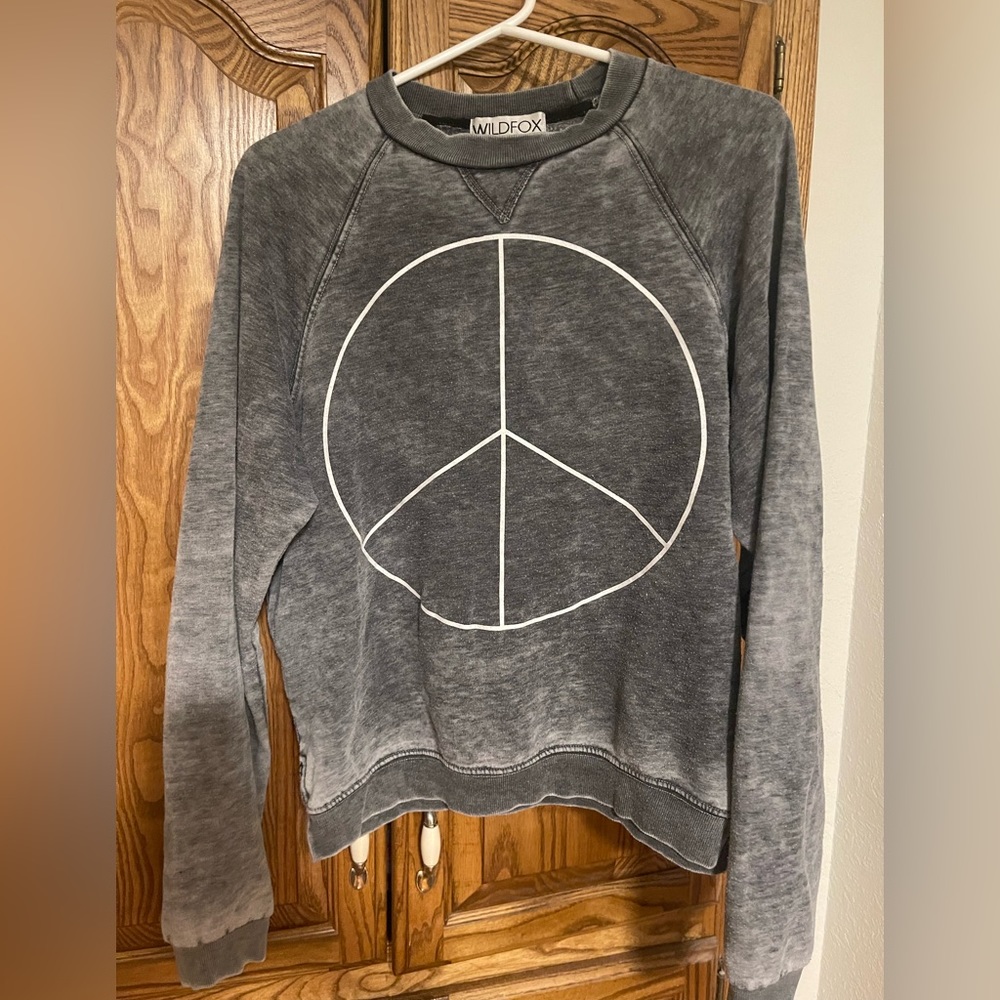 Wildfox sweatshirt with peace sign, size large